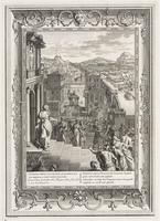 KG 12660
<br/>
Tempel der Muzen: Cassandra voorspelt haar ongeluk.
<br/>
<em>Picart, Bernard (1673-1733)</em>